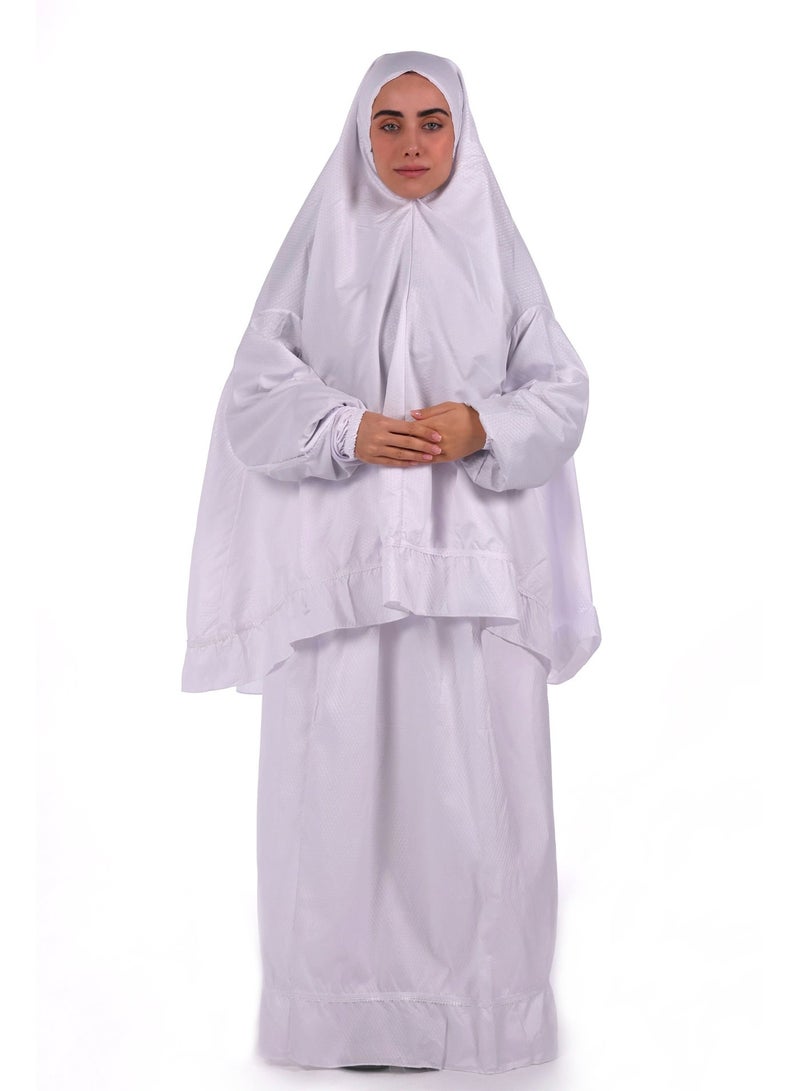 AL BENT AL SHARQIEH Two pieces islamic prayer robe dress set with sleeve - Image 1